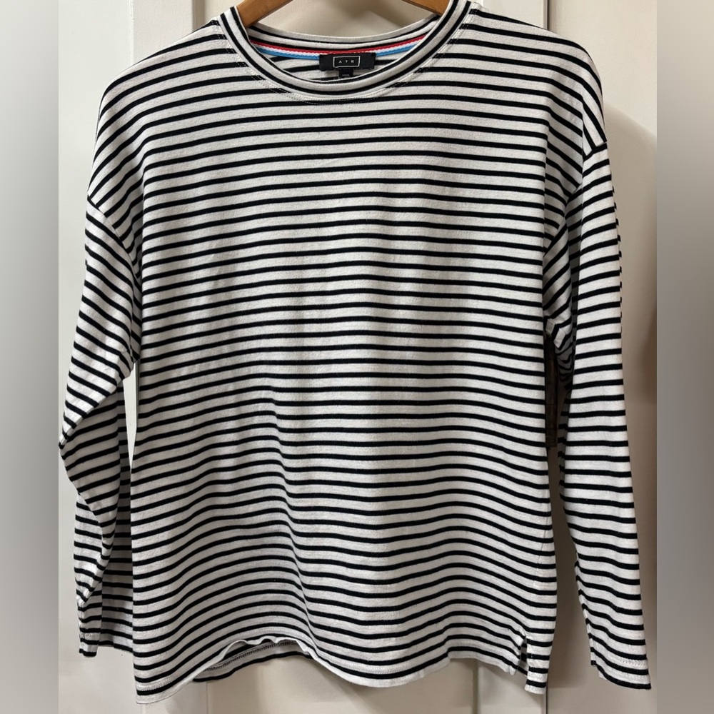 AYR Black and White Striped Top